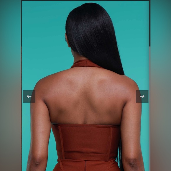 Corset Halter Crop Top - Brown - NWT - Picture 4 of 4